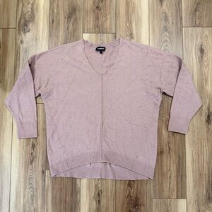 Express Blush Pink V-Neck Lightweight Sweater Women’s L